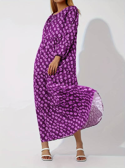Abisha - Floral print loose boho maxi dress