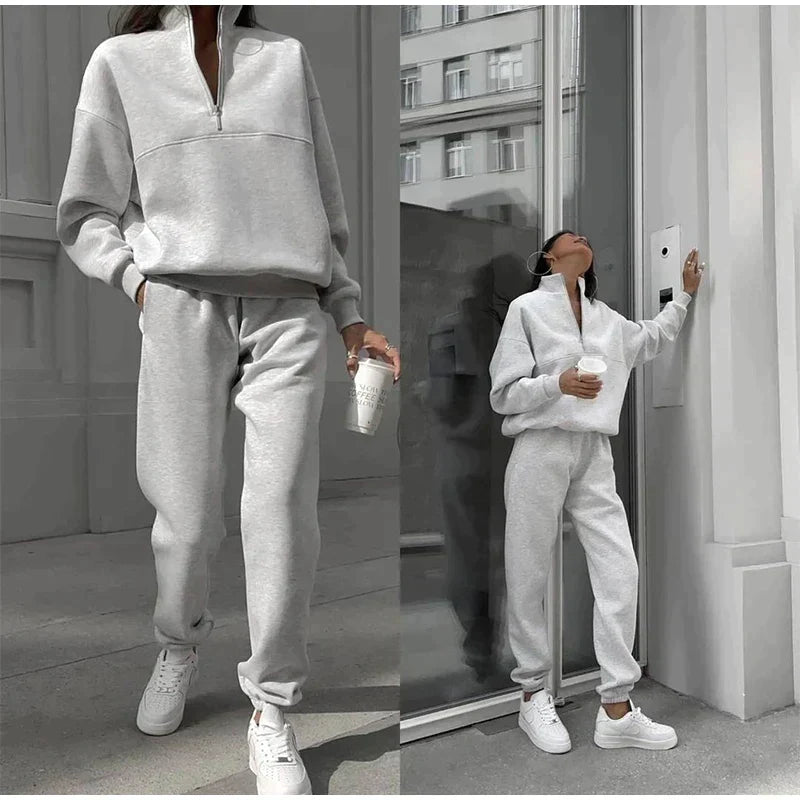 2 Piece Sets Casual Solid Sweater Suit